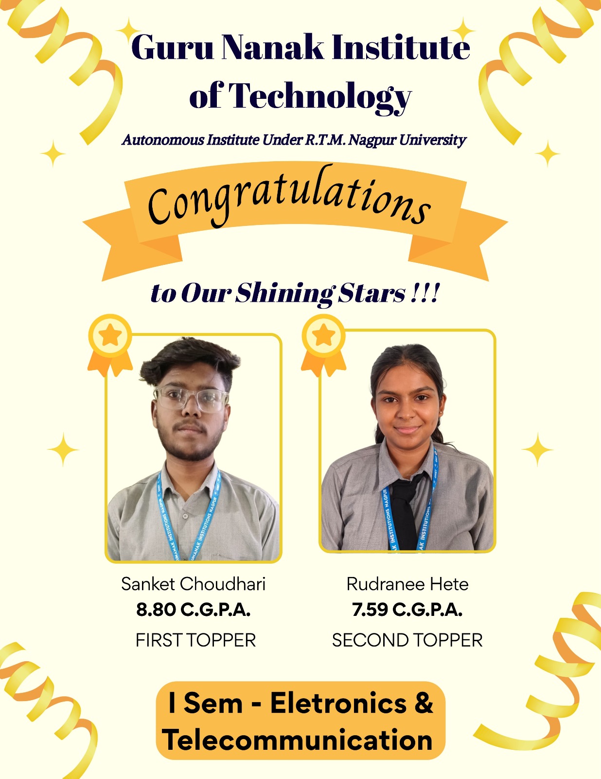 Electronics & Telecom Topper
